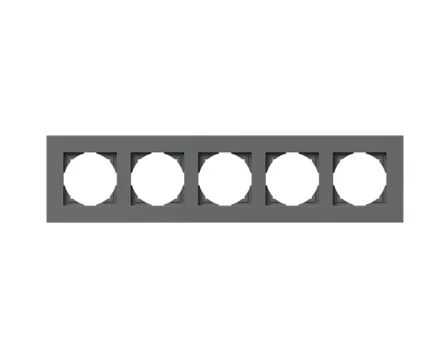 Рамка 5-на універс. TEM LOGIQ FLAT, антрацит