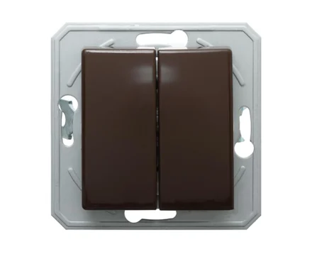 Вимикач 2-кл. 250V/10A ТЕМ EKONOMIK без рамки, шоколад