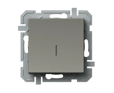 Вимикач 1-кл. з підсвіт. Без ламп. 250V/10A ТЕМ LOGIQ, титан