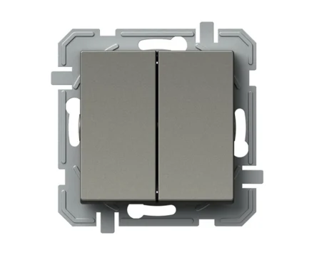 Вимикач 2-кл. 250V/10A TEM LOGIQ, титан