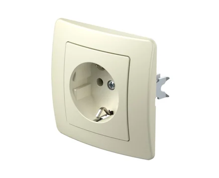 Розетка одинарн. з з/к, 250V/16A ТЕМ EKONOMIK без рамки, сл. кістка