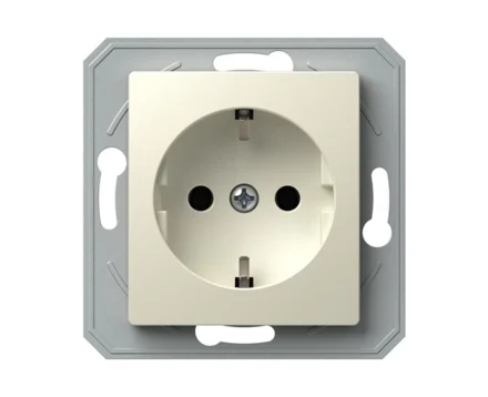 Розетка одинарн. з з/к, 250V/16A ТЕМ EKONOMIK без рамки, сл. кістка