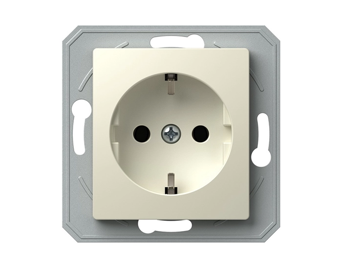 VE10IWXO-U_1 Розетка одинарн. з з/к, 250V/16A ТЕМ EKONOMIK без рамки, сл. кістка