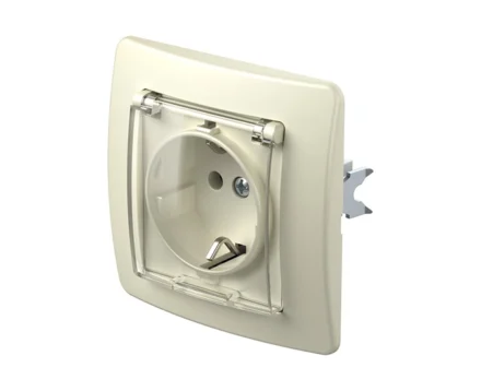 Розетка кришка проз, з з/к, 250V/16A ТЕМ EKONOMIK без рамки, сл. кістка
