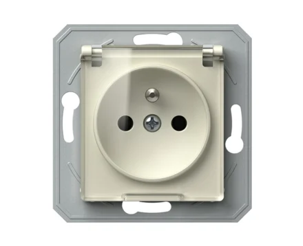 Розетка кришка проз, з з/к, 250V/16A ТЕМ EKONOMIK без рамки, сл. кістка
