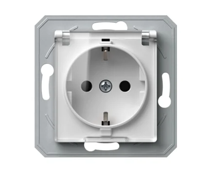 Розетка кришка проз, з з/к, 250V/16A ТЕМ EKONOMIK без рамки, біла