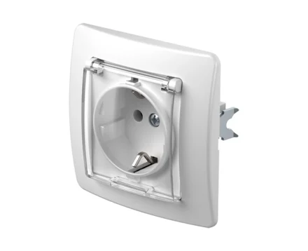 Розетка кришка проз, з з/к, 250V/16A ТЕМ EKONOMIK без рамки, біла