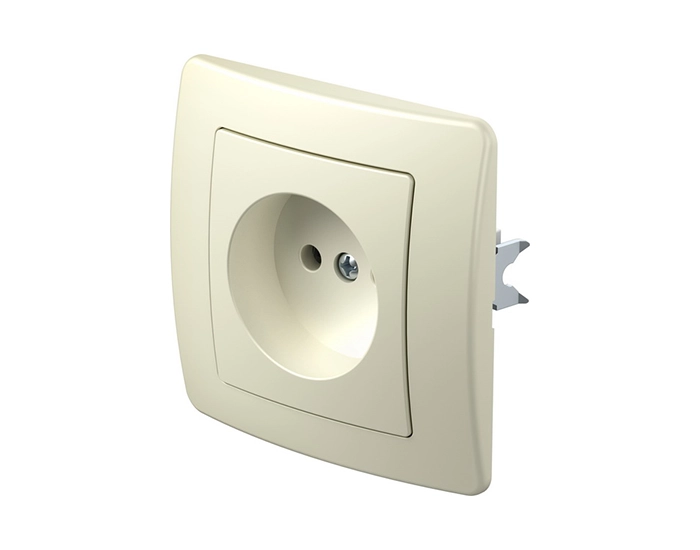 VE30IWXO-U_1 Розетка одинарн. без з/к 250V/16A ТЕМ EKONOMIK без рамки, сл. кістка