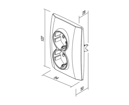 Розетка подвійна, з з/к, з шторками, 250V/16A TEM LOGIQ, біла