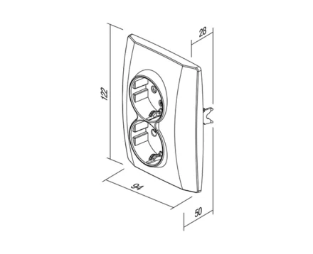 Розетка подвійна, з з/к, з шторками, 250V/16A TEM LOGIQ, титан