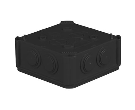 Коробка розподільча зовнішня 114х114х57мм IP55 з сальниками гумовими UNIKA PLANK чорна IB601Vintage