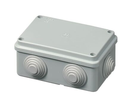 Коробка розподільча зовнішня 120x80х50мм IP55 з сальниками гумовими ELETTROCANALI EC400C4R