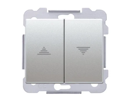 Вимикач жалюзі без фіксації SIEMENS Iris 18569 W 16АХ, 250V алюміній ф'южн