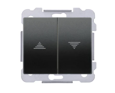 Вимикач жалюзі без фіксації SIEMENS Iris 18569 W 16АХ, 250V чорний коссо
