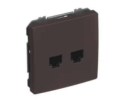 Розетка РС 2-на SIEMENS DELTA Style RJ45 Cat.5e, шоколад