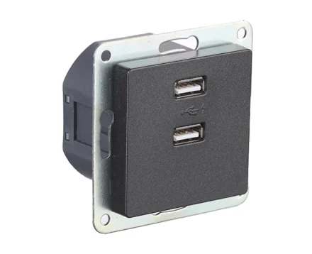 Розетка 2-на USB SIEMENS LINE 250V, 2100 mA карбон