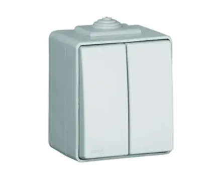 Вимикач 2-кл. зовн. зовнішній Efapel Waterproof 10A/250В, герметичний IP65, сірий