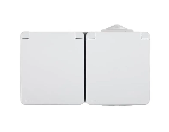 48862 CBR Розетка 2-на з кришк. Гориз. зовн. 2P+Z ШУКО Efapel Waterproof 16A250B Розетка 2-на з кришк. Гориз. зовн. 2P+Z ШУКО Efapel Waterproof 16A/250B, герметична IP65, білий