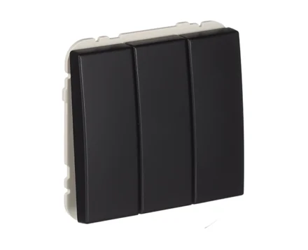 Вимикач 3кл. Efapel Apolo 10АХ, 250V чорний матовий