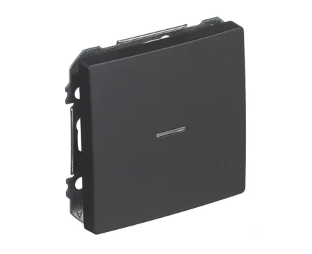 Вимикач 1кл.сход. SIEMENS DELTA Style 16АХ, 250V з LED підсв., чорний коссо