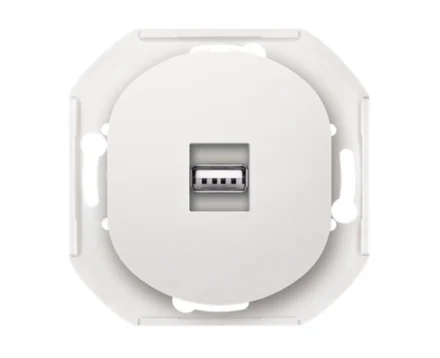 Механізм розетка 1-на USB, Aling-Conel EON, білий