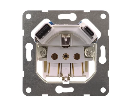 Розетка 2P+E 230V/16A з зар.прист. USB тип A+C SIEMENS DELTA Iris слонова кістка
