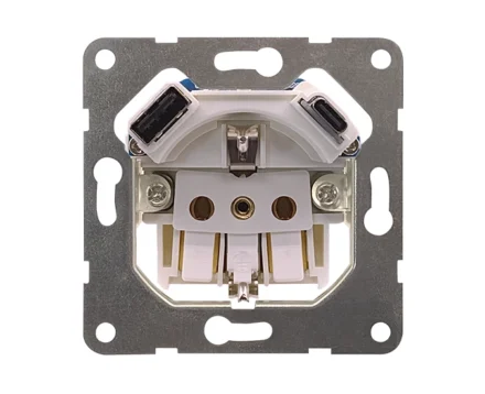 Розетка 2P+E 230V/16A з зар.прист. USB тип A+C SIEMENS DELTA Iris алюміній ф'южн