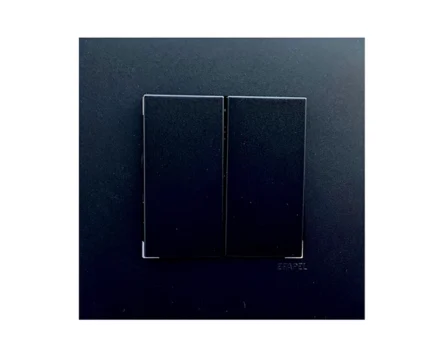 Вимикач 2кл. перехр. EFAPEL QUADRO 10АХ, 250V чорний матовий