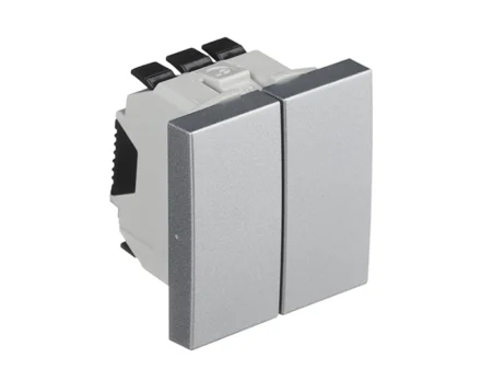Вимикач 2кл. EFAPEL QUADRO 10АХ, 250V, алюміній