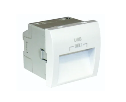 Розетка 2-на USB зарядний пристрій тип A EFAPEL QUADRO, 3А, білий глянцевий