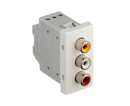 Розетка аудіо RCAx3 EFAPEL QUADRO білий матовий