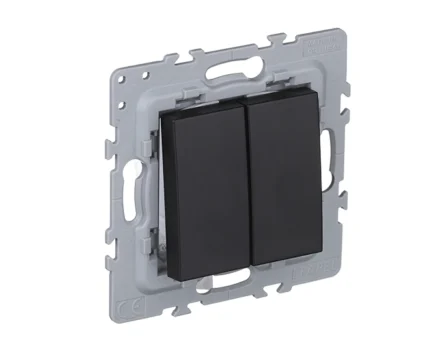 Вимикач 2кл. перехр. EFAPEL Latina 10АХ, 250V, чорний матовий