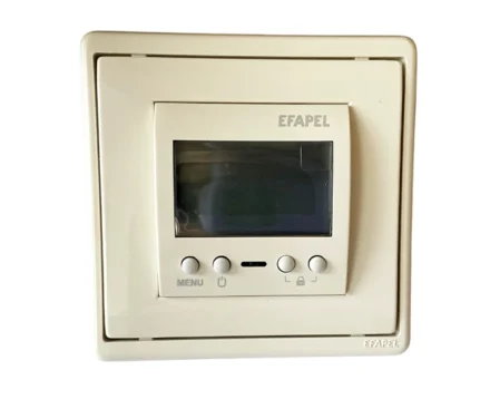 Термостат програматор для теплої підлоги Efapel Apolo, 250 V/16A слонова кістка