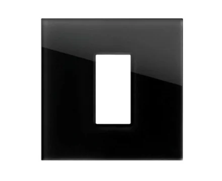 Рамка 1/2М TEM MODUL EDGE скло чорне