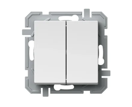 Вимикач 2-кл. 250V/10A TEM LOGIQ, білий