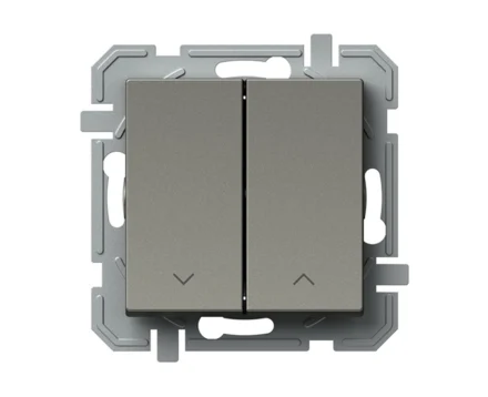 Кнопковий вимикач для жалюзі, 250V/10A TEM LOGIQ, титан